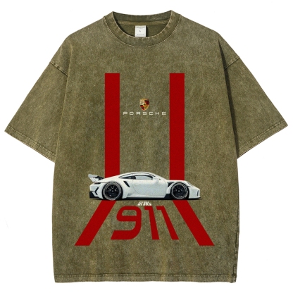 911 GT3 RS Racing Unisex Fit Washed T-Shirt