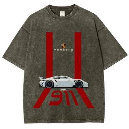 911 GT3 RS Racing Unisex Fit Washed T-Shirt