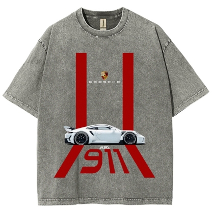 911 GT3 RS Racing Unisex Fit Washed T-Shirt