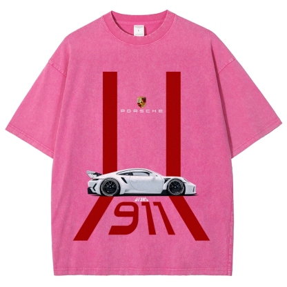 911 GT3 RS Racing Unisex Fit Washed T-Shirt