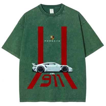 911 GT3 RS Racing Unisex Fit Washed T-Shirt
