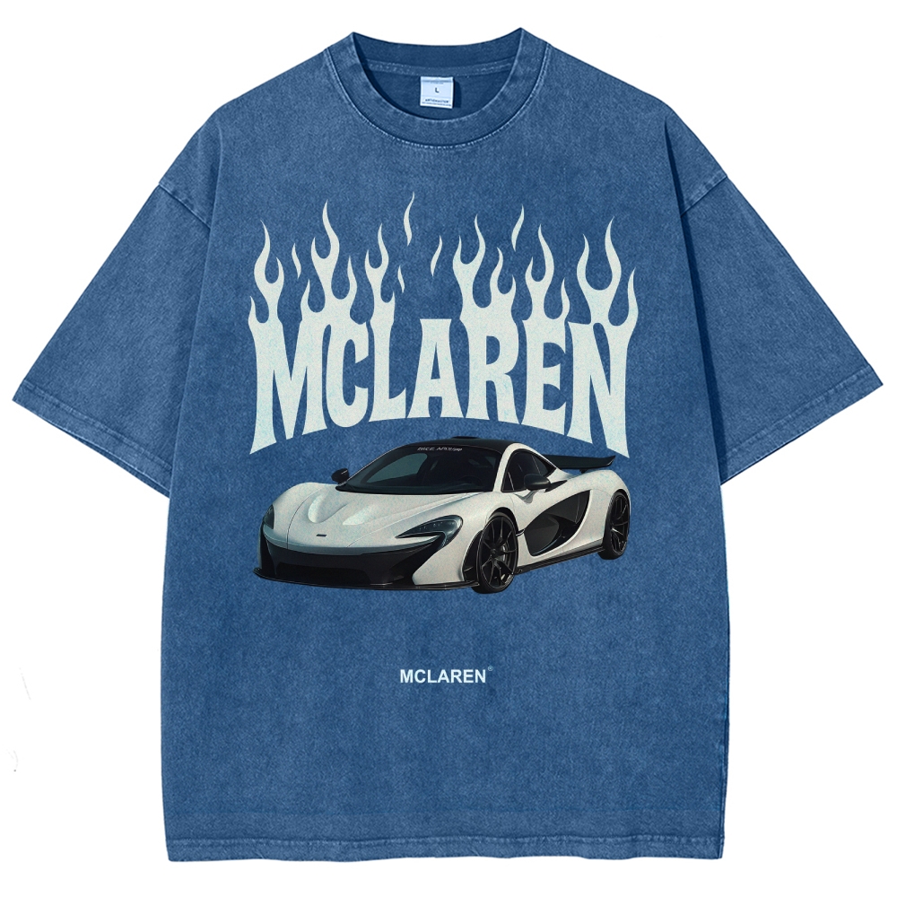 Mclaren Fire Design Unisex Fit Washed T-Shirt