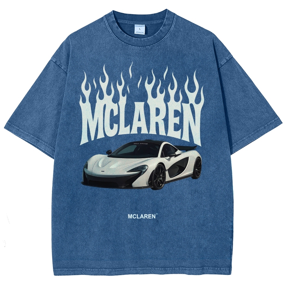Mclaren Fire Design Unisex Fit Washed T-Shirt