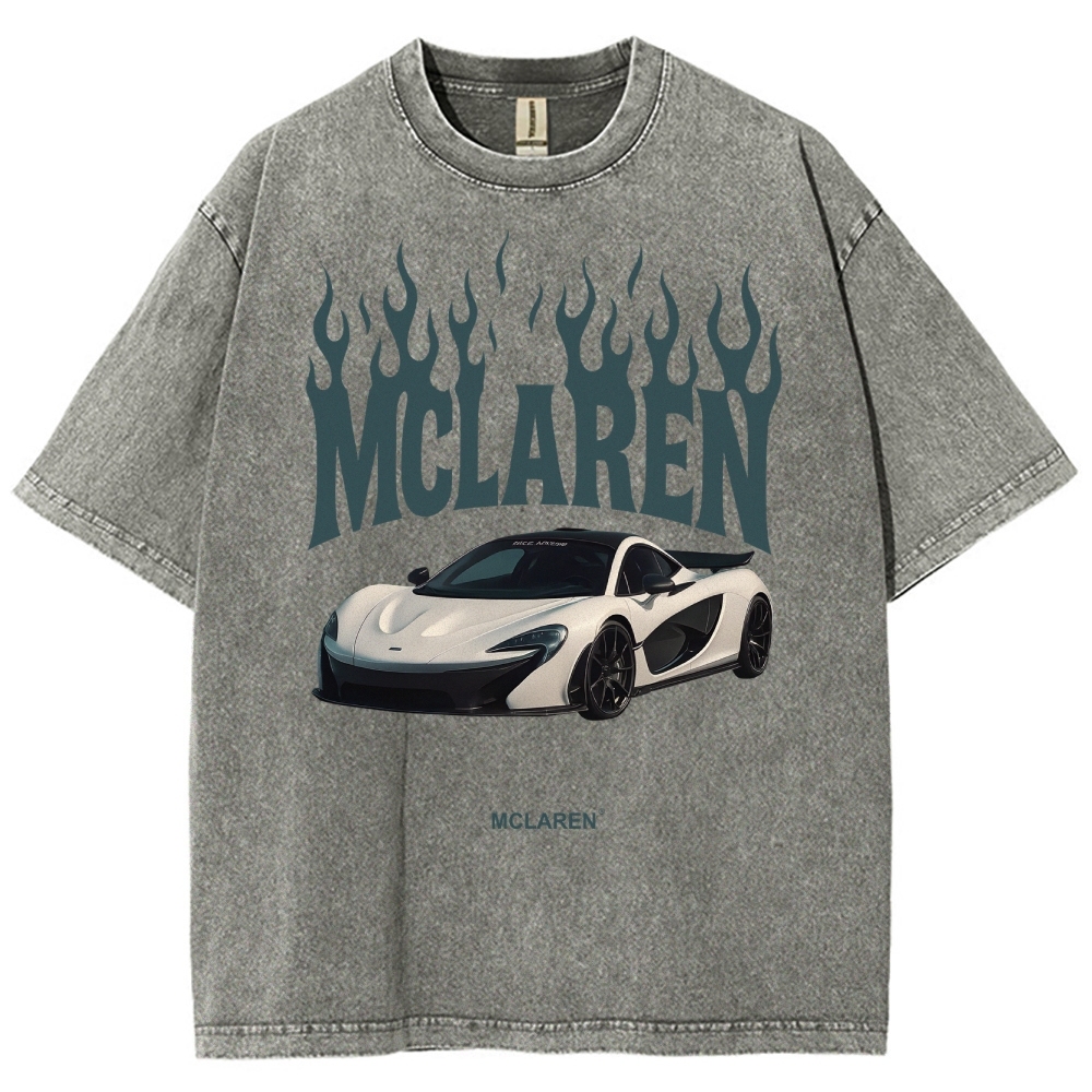 Mclaren Fire Design Unisex Fit Washed T-Shirt