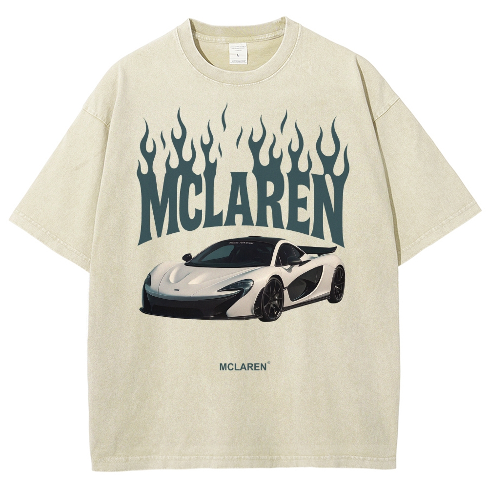 Mclaren Fire Design Unisex Fit Washed T-Shirt