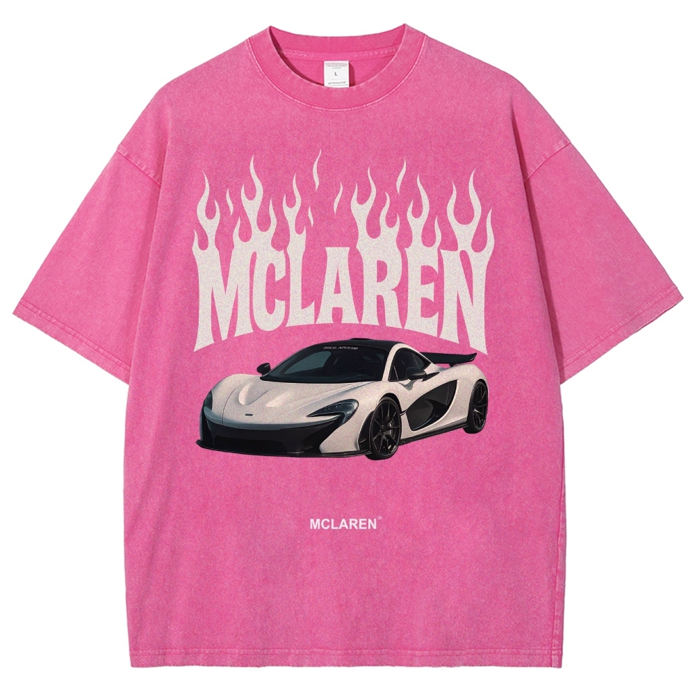 Mclaren Fire Design Unisex Fit Washed T-Shirt