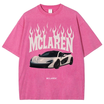 Mclaren Fire Design Unisex Fit Washed T-Shirt