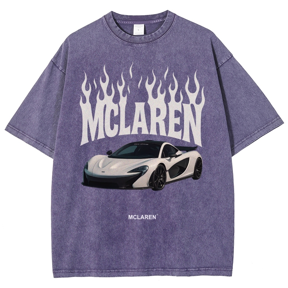 Mclaren Fire Design Unisex Fit Washed T-Shirt