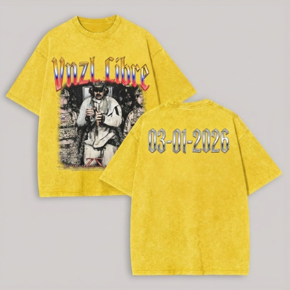 Venezuela Libre Printed Unisex Washed T-Shirt