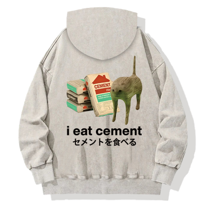 Tokyocanvas I Eat Cement Back Washed Hoodie