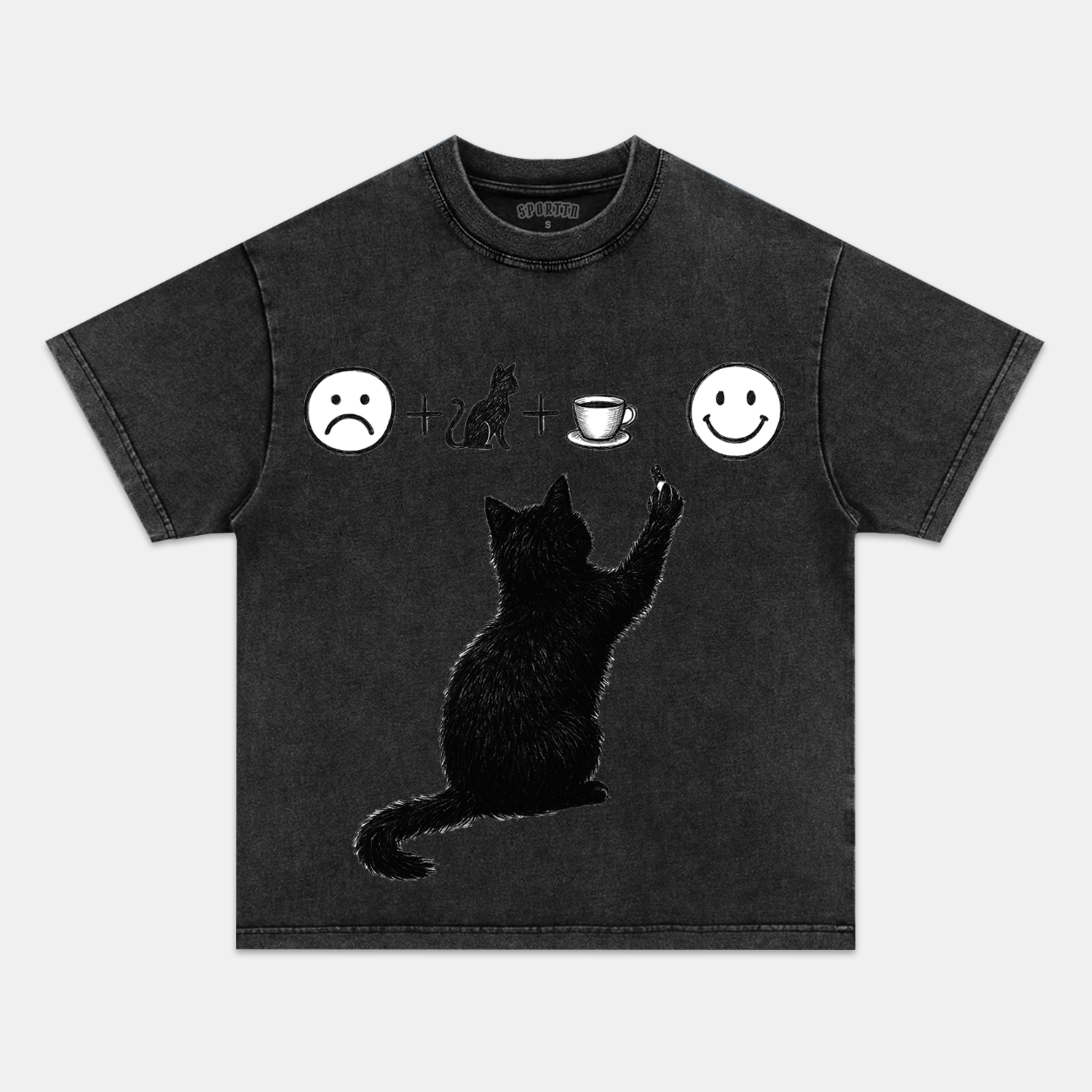 Fun Cat Unisex Fit Washed T-Shirt