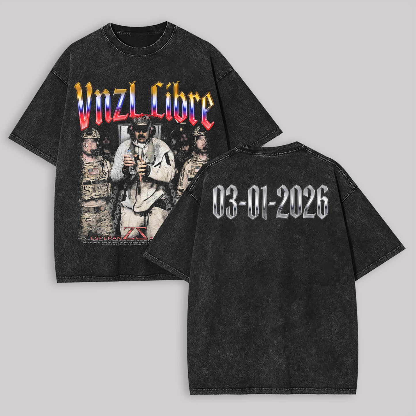 Venezuela Libre Printed Unisex Washed T-Shirt