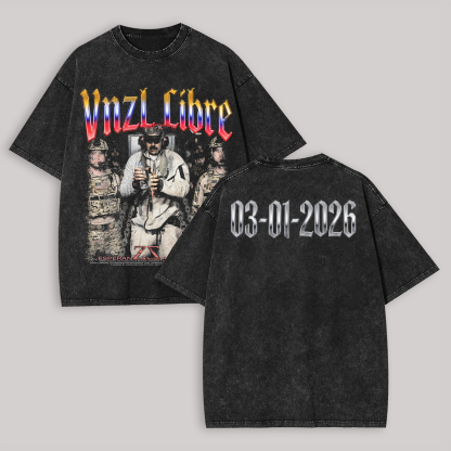 Venezuela Libre Printed Unisex Washed T-Shirt