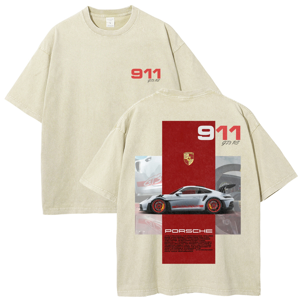 911 GT3 RS Racing Unisex Fit Washed T-Shirt