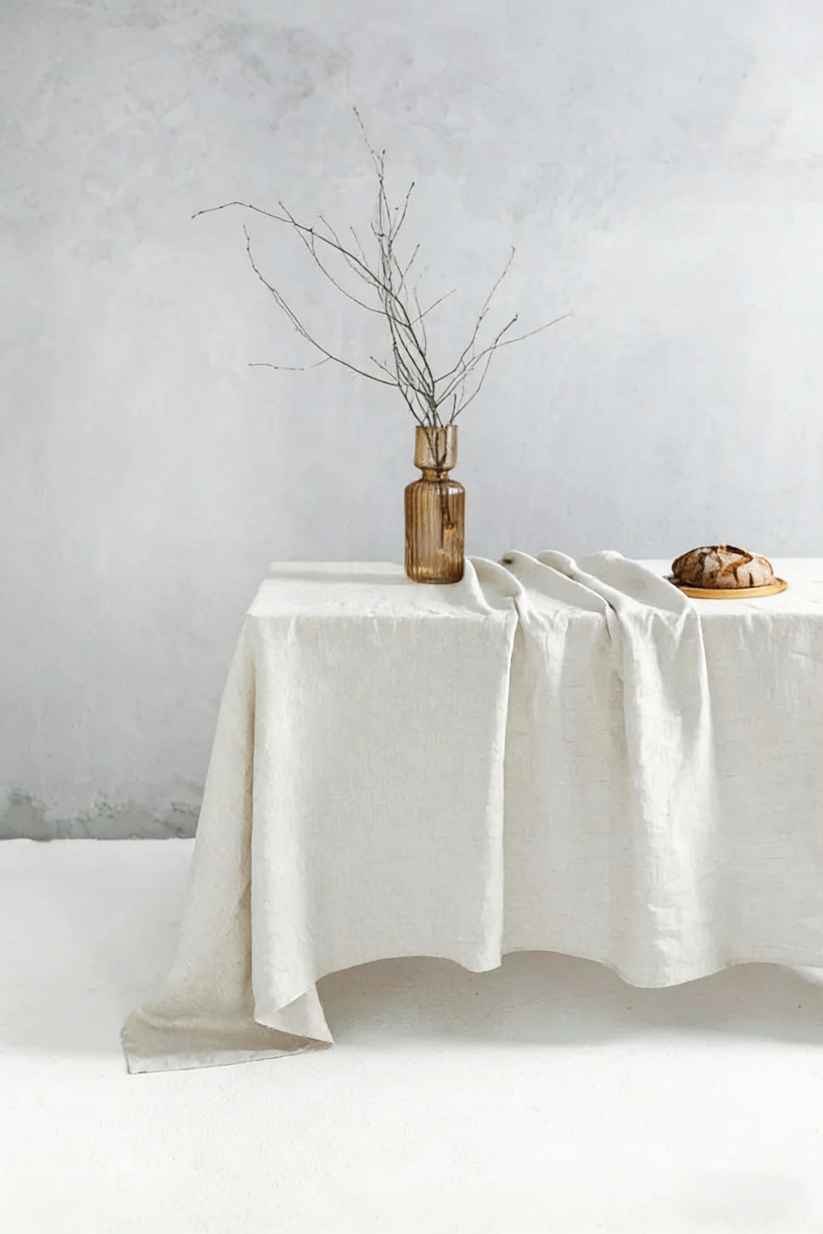 Long Linen Home Tablecloth