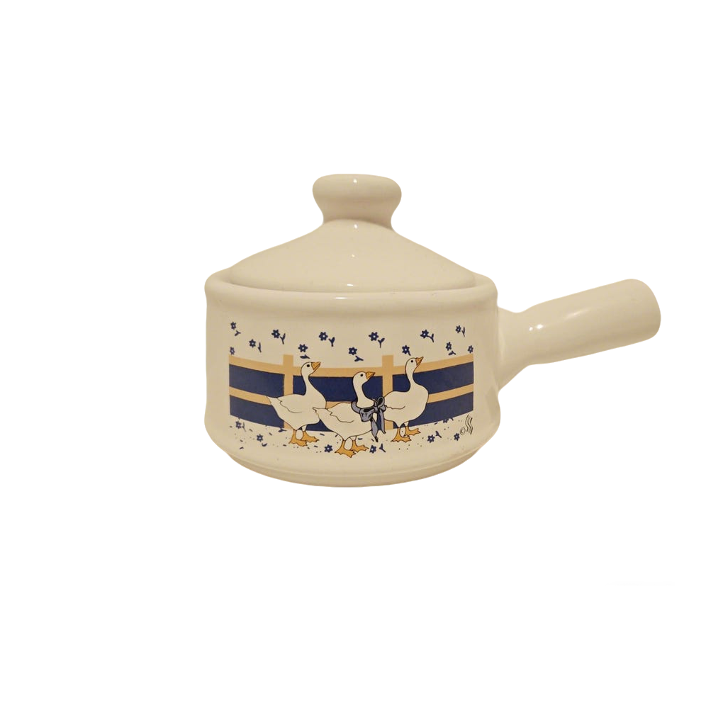 Blue Goose Pattern Lid Soup Pot