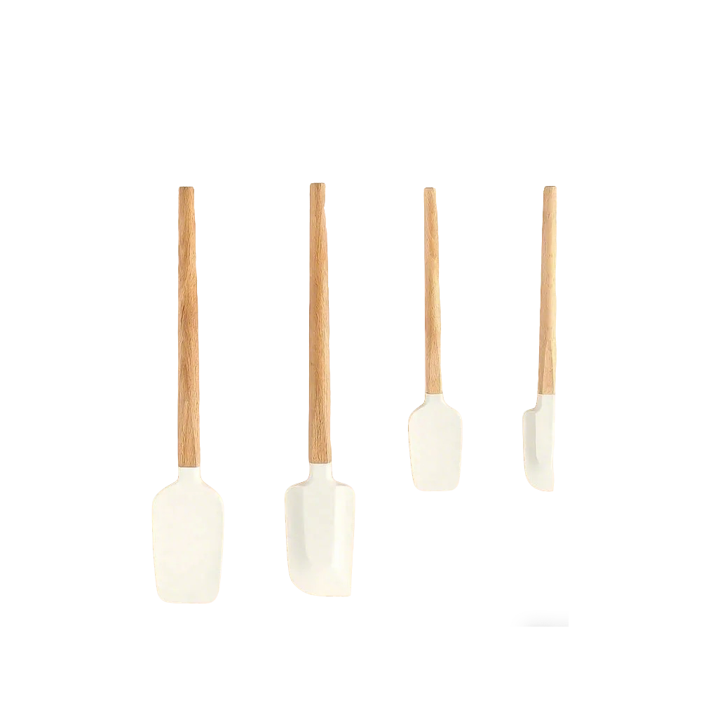 Wooden Handle Silicone High-Temperature Resistant Scraper Set