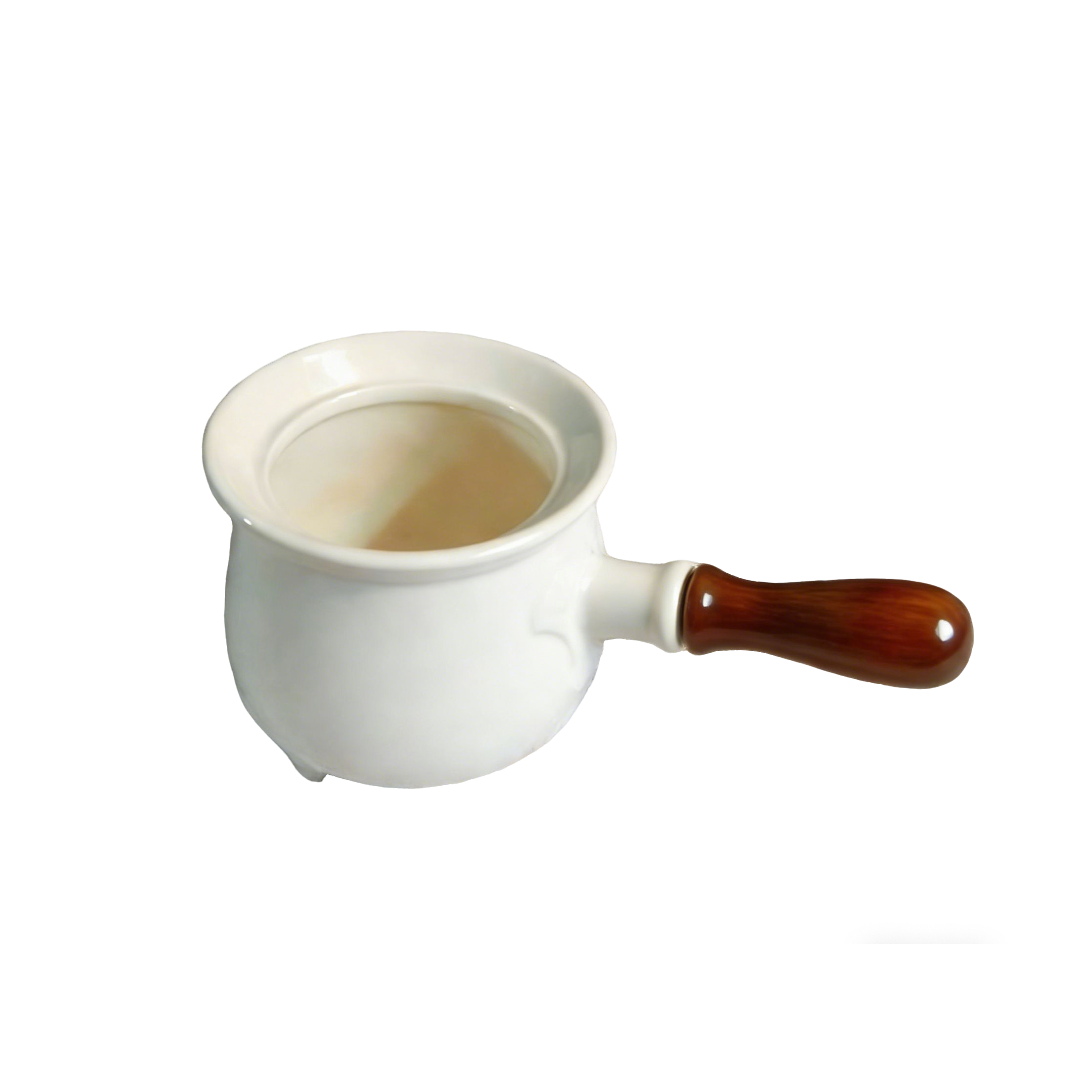 Ceramic Pot with Wooden Handle