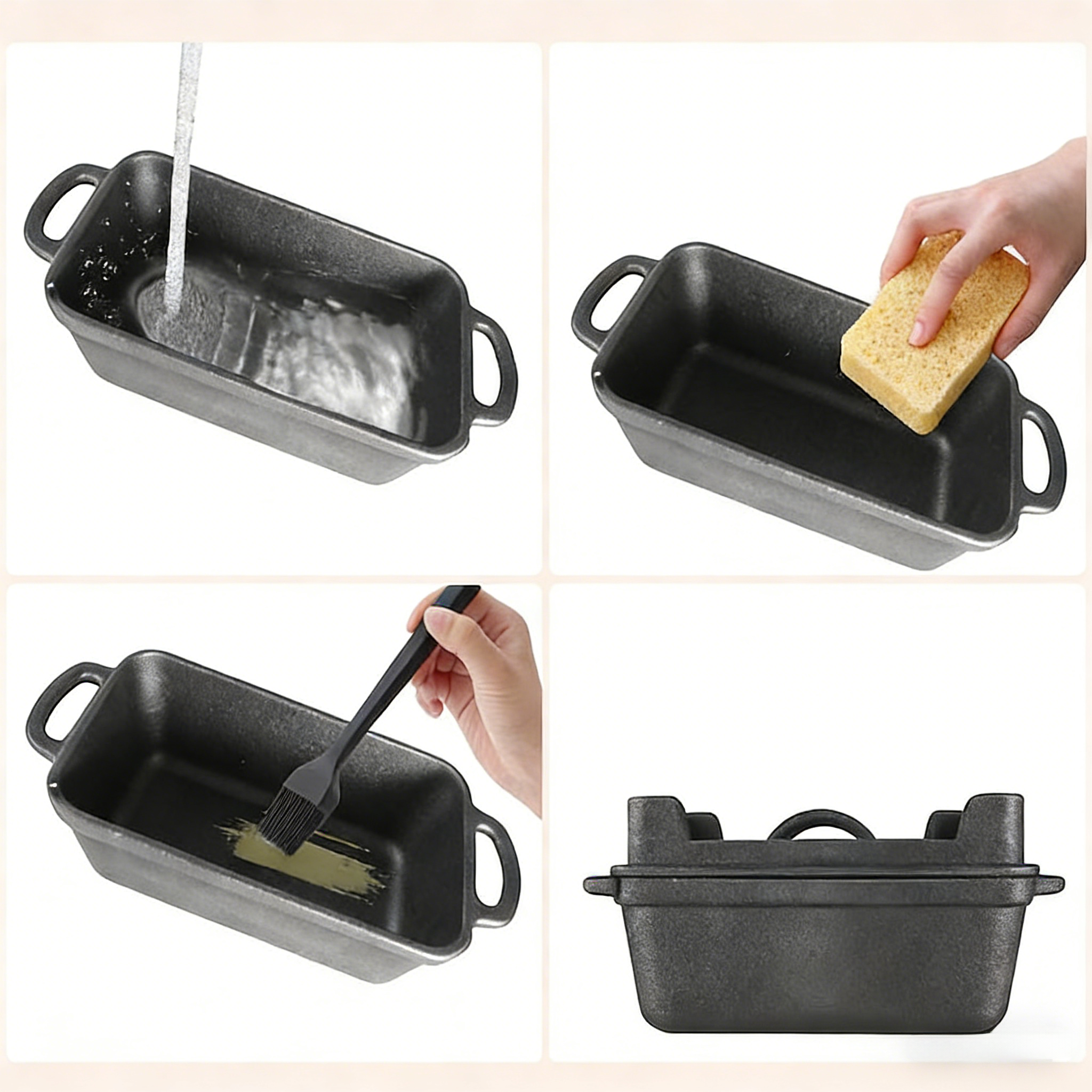 Cast Iron Rectangular Baking Pan with Lid