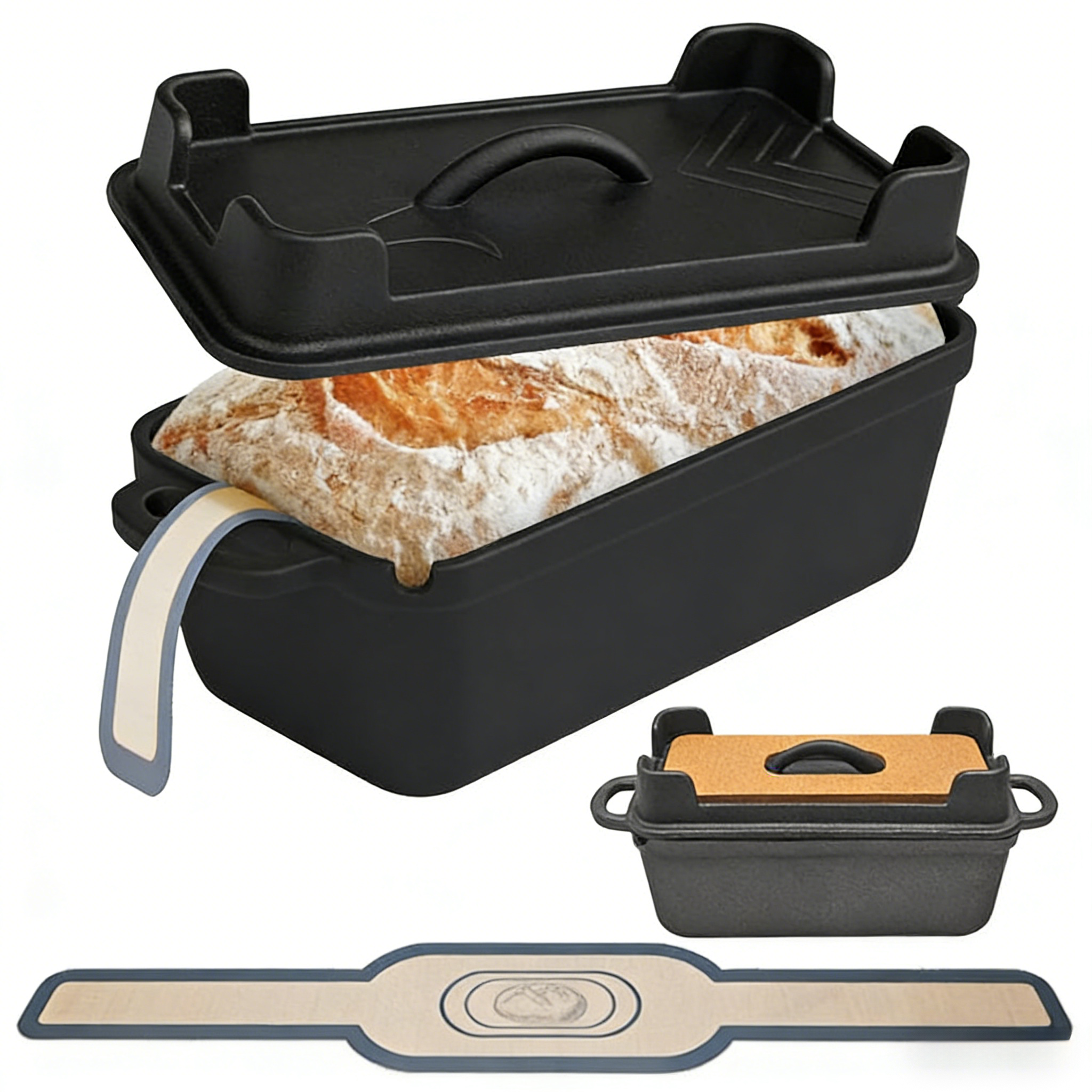 Cast Iron Rectangular Baking Pan with Lid