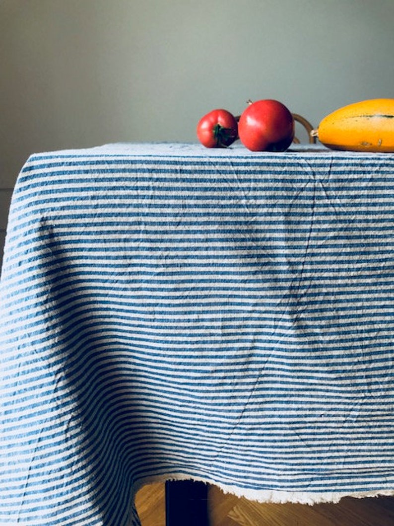 Striped Linen Home Dining Tablecloth
