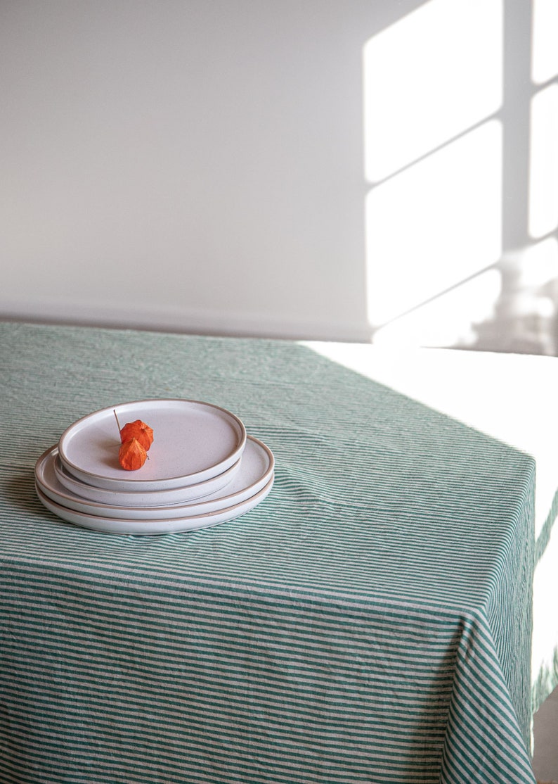 Striped Linen Home Dining Tablecloth