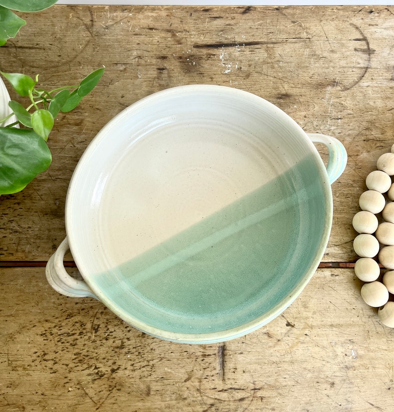 Teal Green Coastal Style Ceramic Casserole