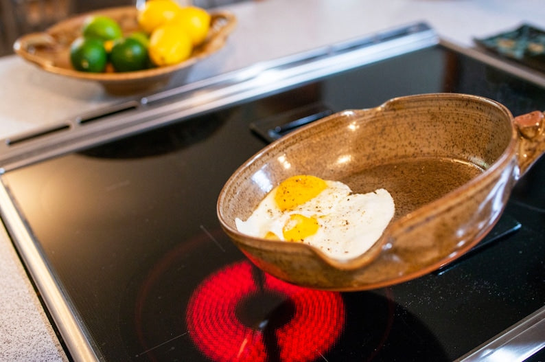 Small Ceramic Stovetop Cooking Frying Pan