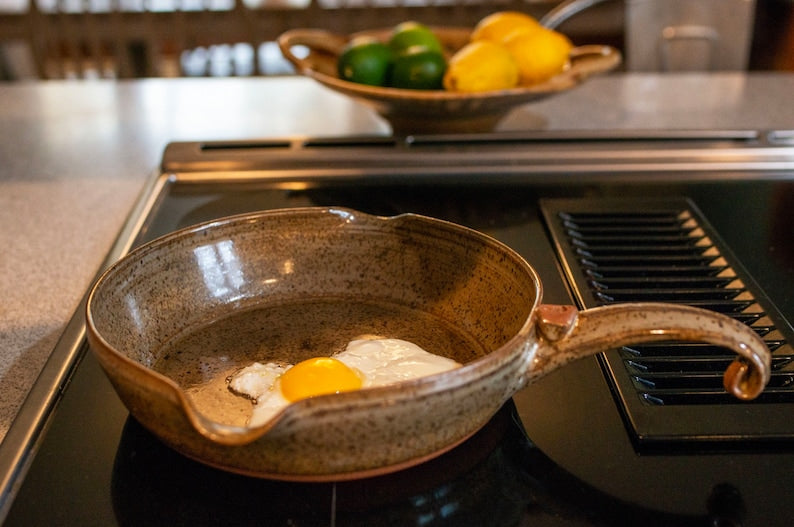 Small Ceramic Stovetop Cooking Frying Pan