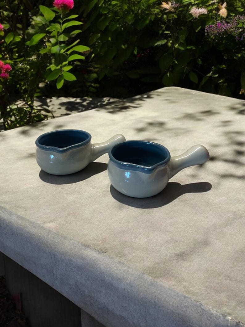 Vintage Blue-Green Ceramic Butter Jug