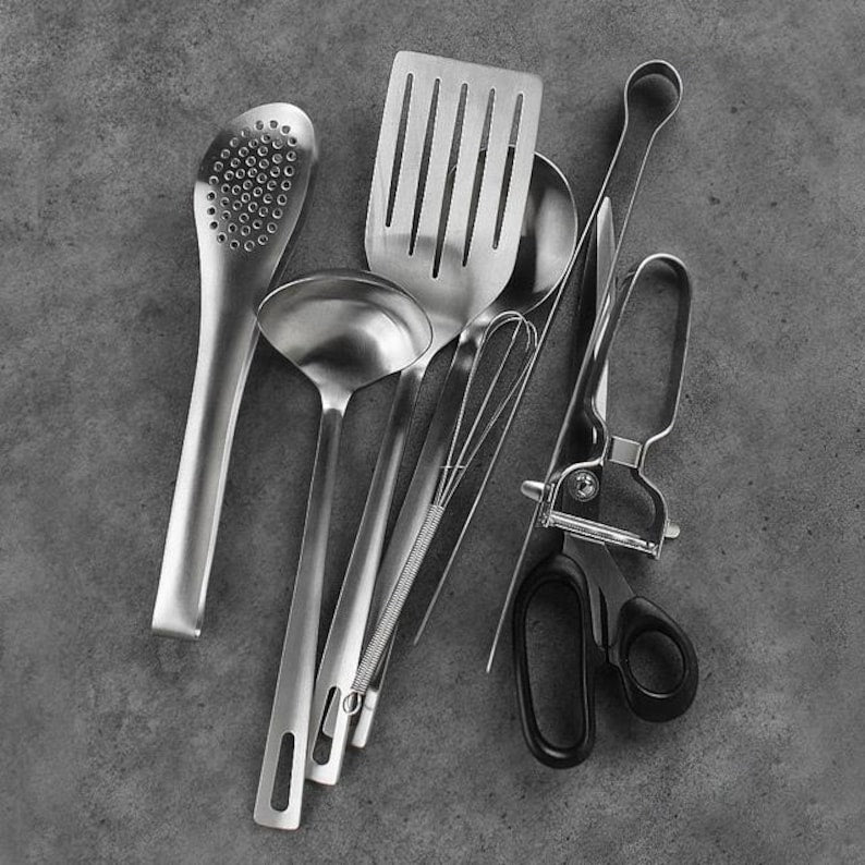 8 Piece Stainless Steel Kitchen Utensil Set Rust Resistant