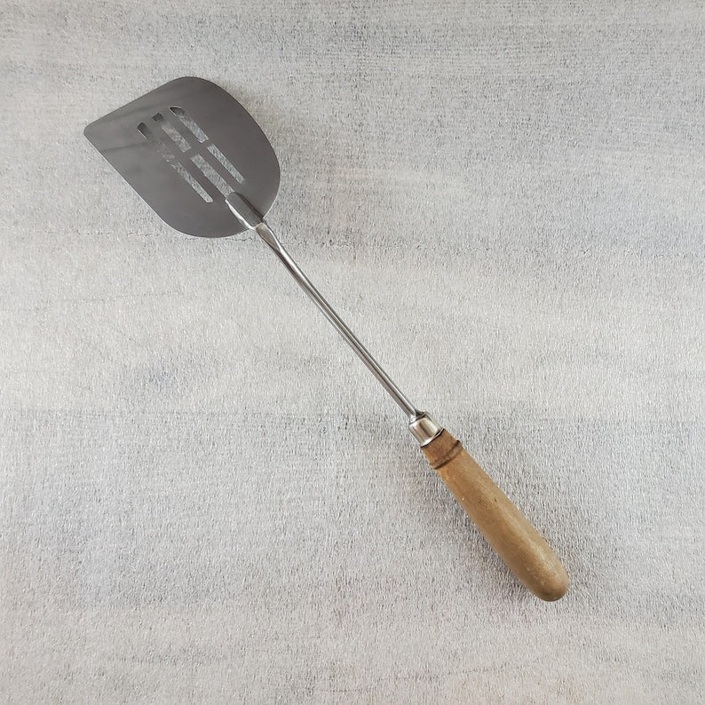 14 Inch Slotted Angled Turner Spatula Stainless Steel