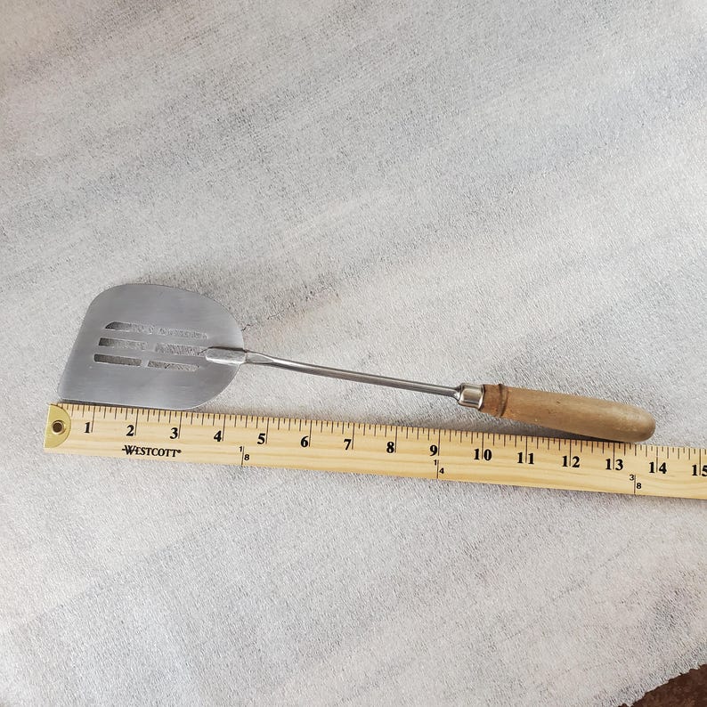 14 Inch Slotted Angled Turner Spatula Stainless Steel