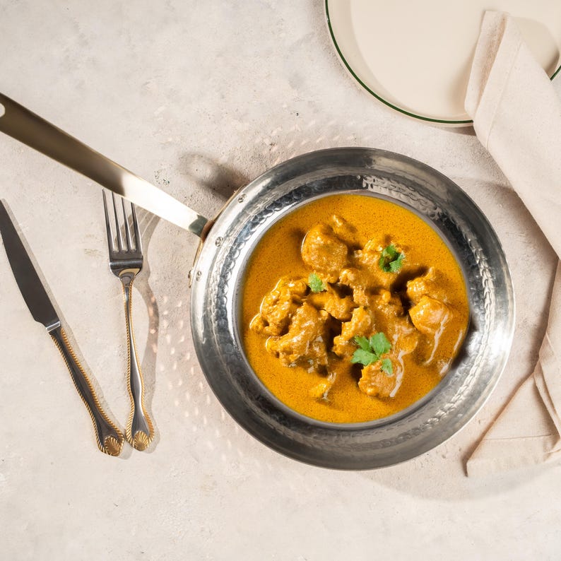 Brass Handle Hammered Brass Frying Pan