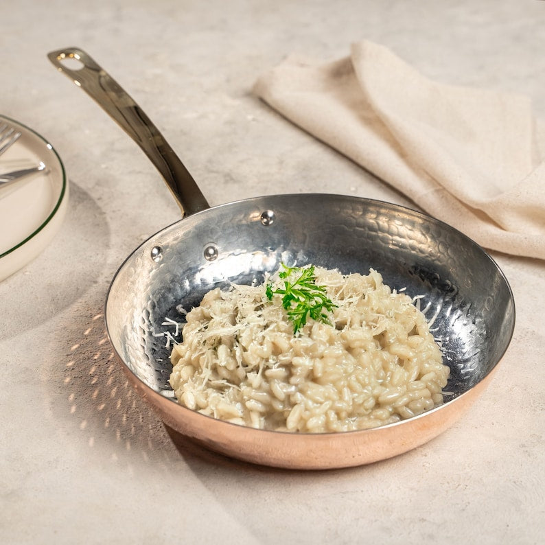 Brass Handle Hammered Brass Frying Pan