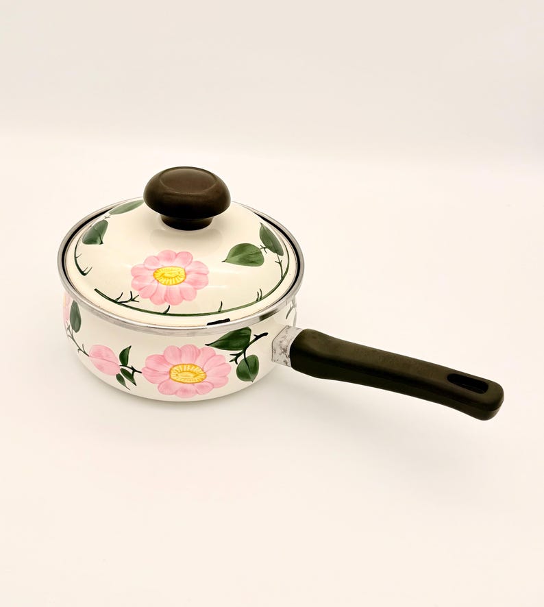 Vintage Wild Rose Country Style Milk Pan