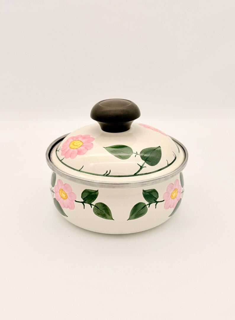 Vintage Wild Rose Country Style Milk Pan