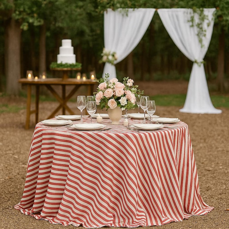 Linen Striped Tablecloth