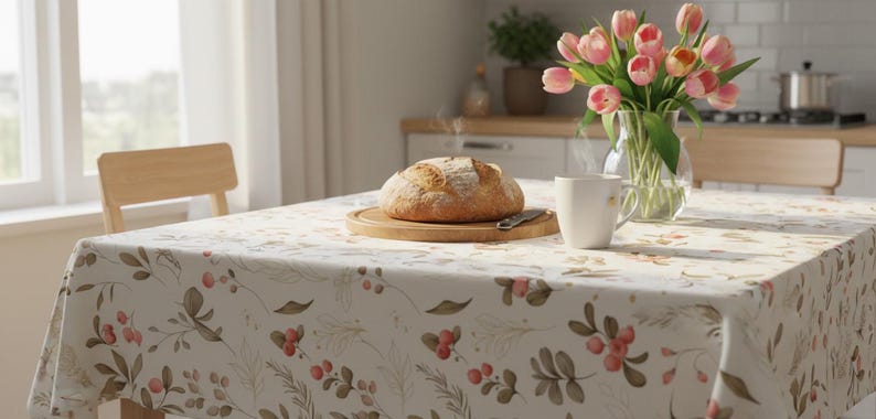 Olive Branch Pattern Cotton Tablecloth