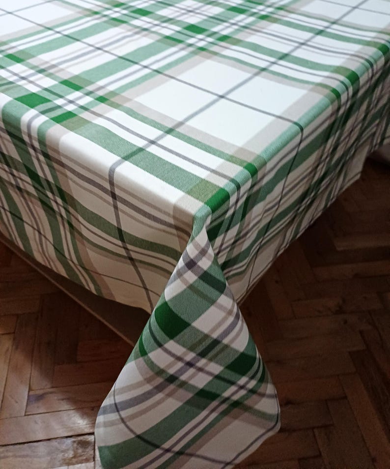 Country Style Plaid Cotton Tablecloth