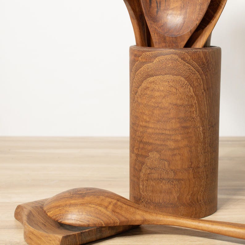 Teak Kitchen Utensil Set Chef