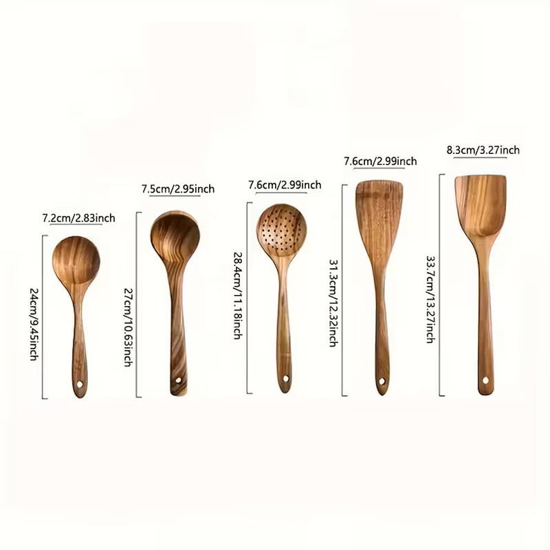 5pcs Wooden Kitchen Utensil Set Non Stick