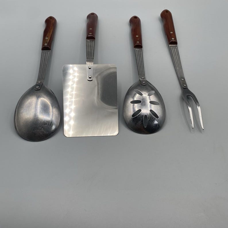 4pcs Stainless Solid Spatula Serving Spoons