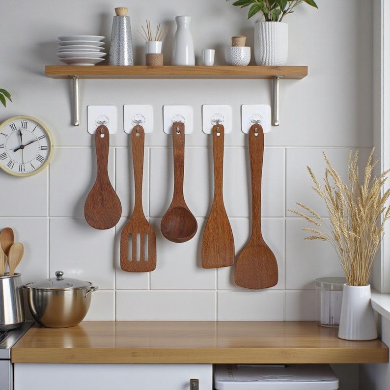 Long Handle Wooden Spatula