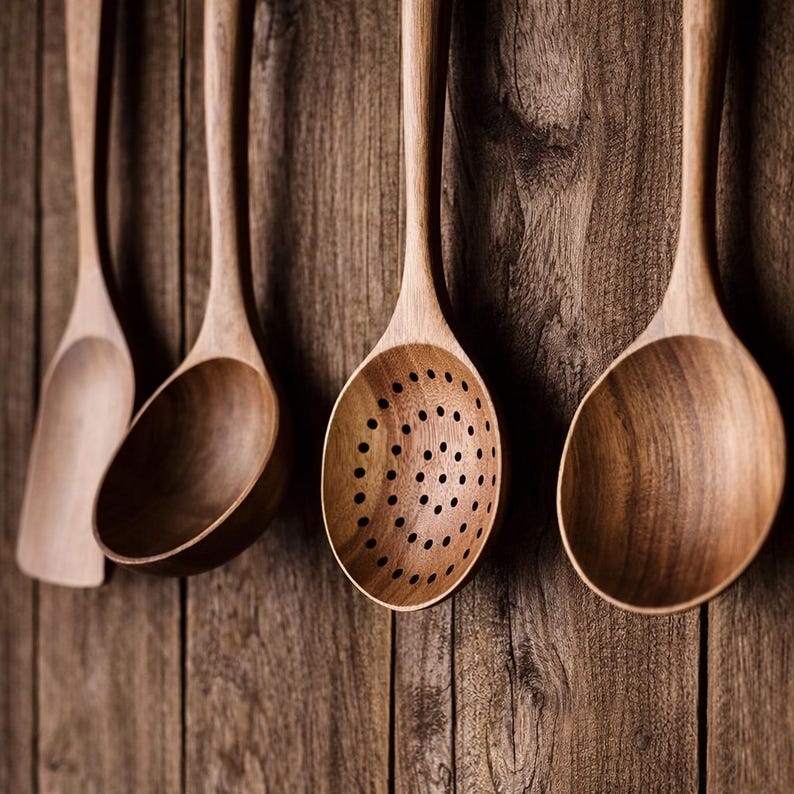 5pcs Wooden Kitchen Utensil Set Non Stick