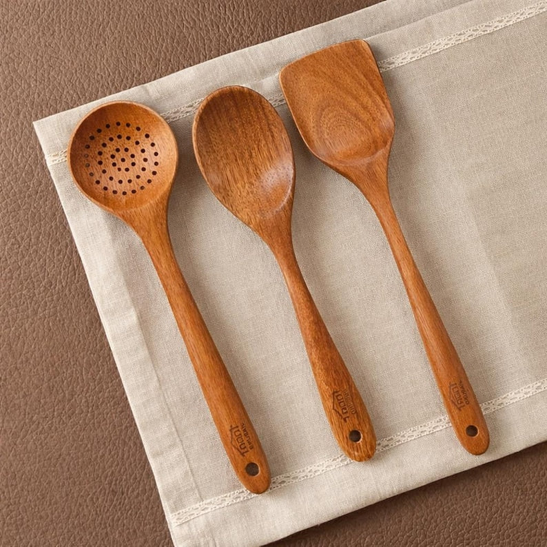 5pcs Wooden Kitchen Utensil Set Non Stick