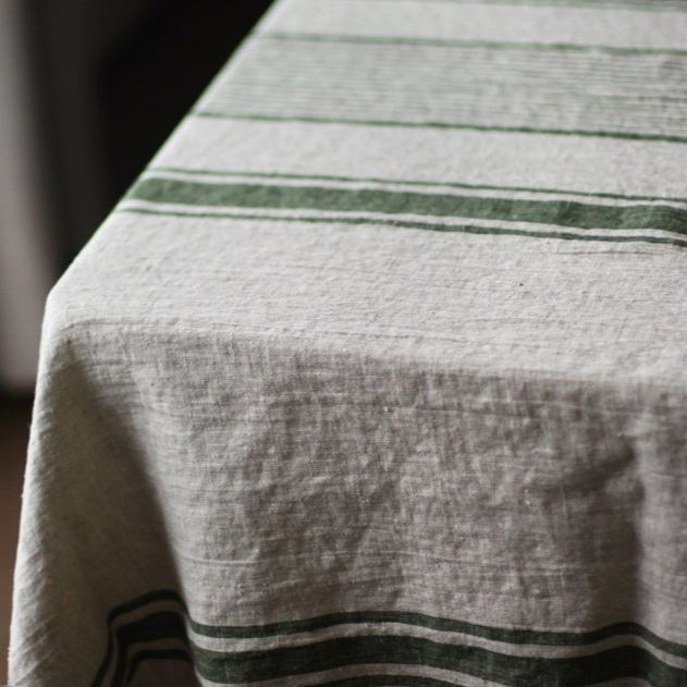 Striped Linen Home Tablecloth