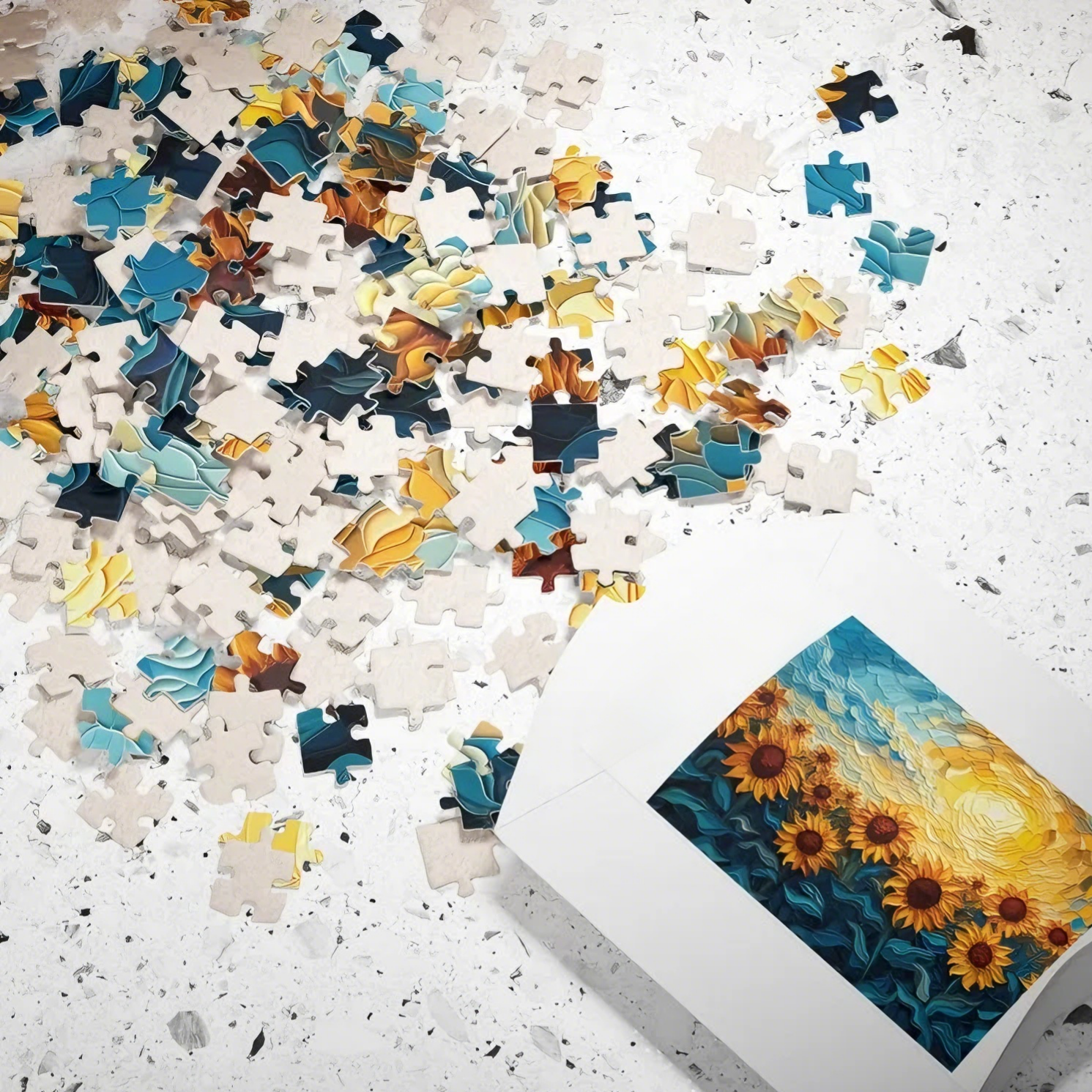 Stained Glass Sunflowers Jigsaw Puzzle 500 or 1000 Pieces