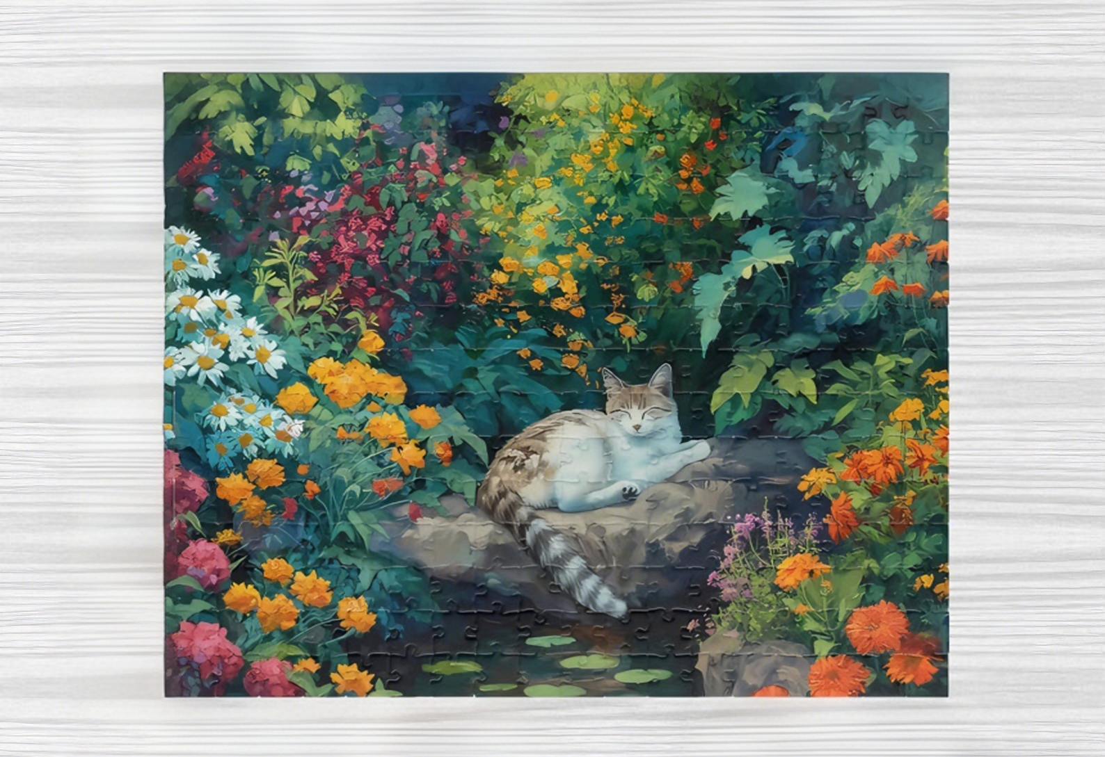 Garden Cat Jigsaw Puzzle 110–1014 Pieces Animal Floral Design