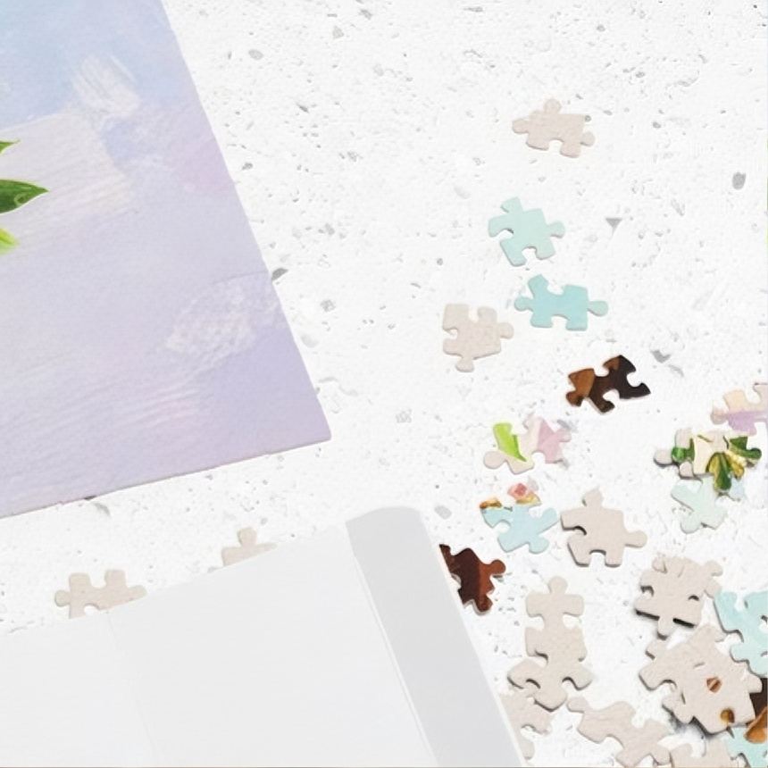 Bouquet Cat Jigsaw Puzzle Floral Feline Art Relaxing Activity